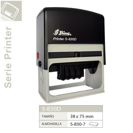 Sello Automatico con Fecha Shiny S830D | 75x38 mm