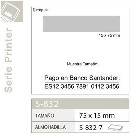 Sello Automatico Shiny S832 - 75x15 mm