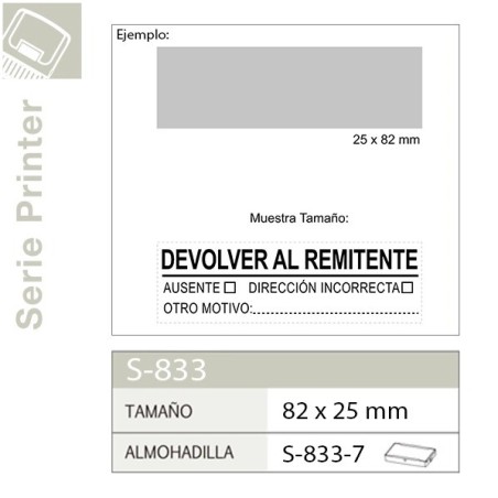 Sello Automatico Shiny S833 - 82x25 mm